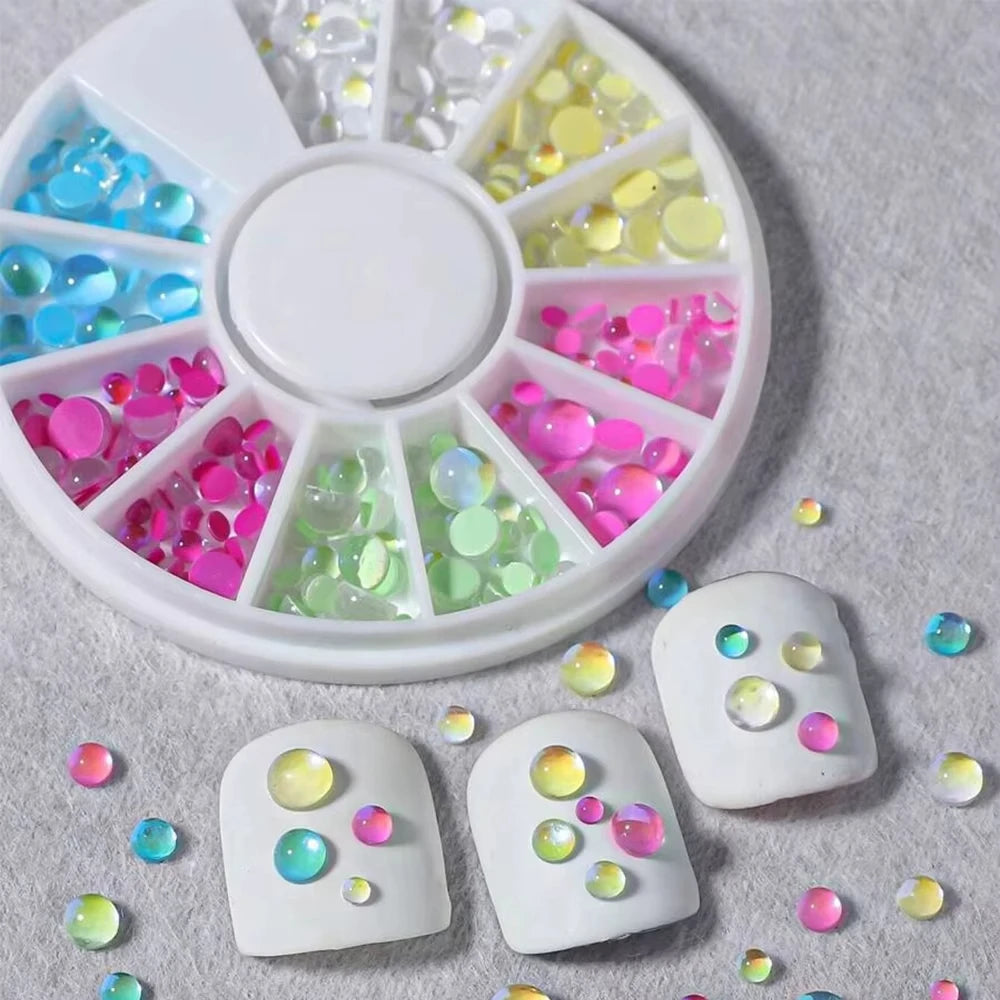 Aurora Mermaid Flatback Nail Rhinestones & Bead Charms – 1 Box