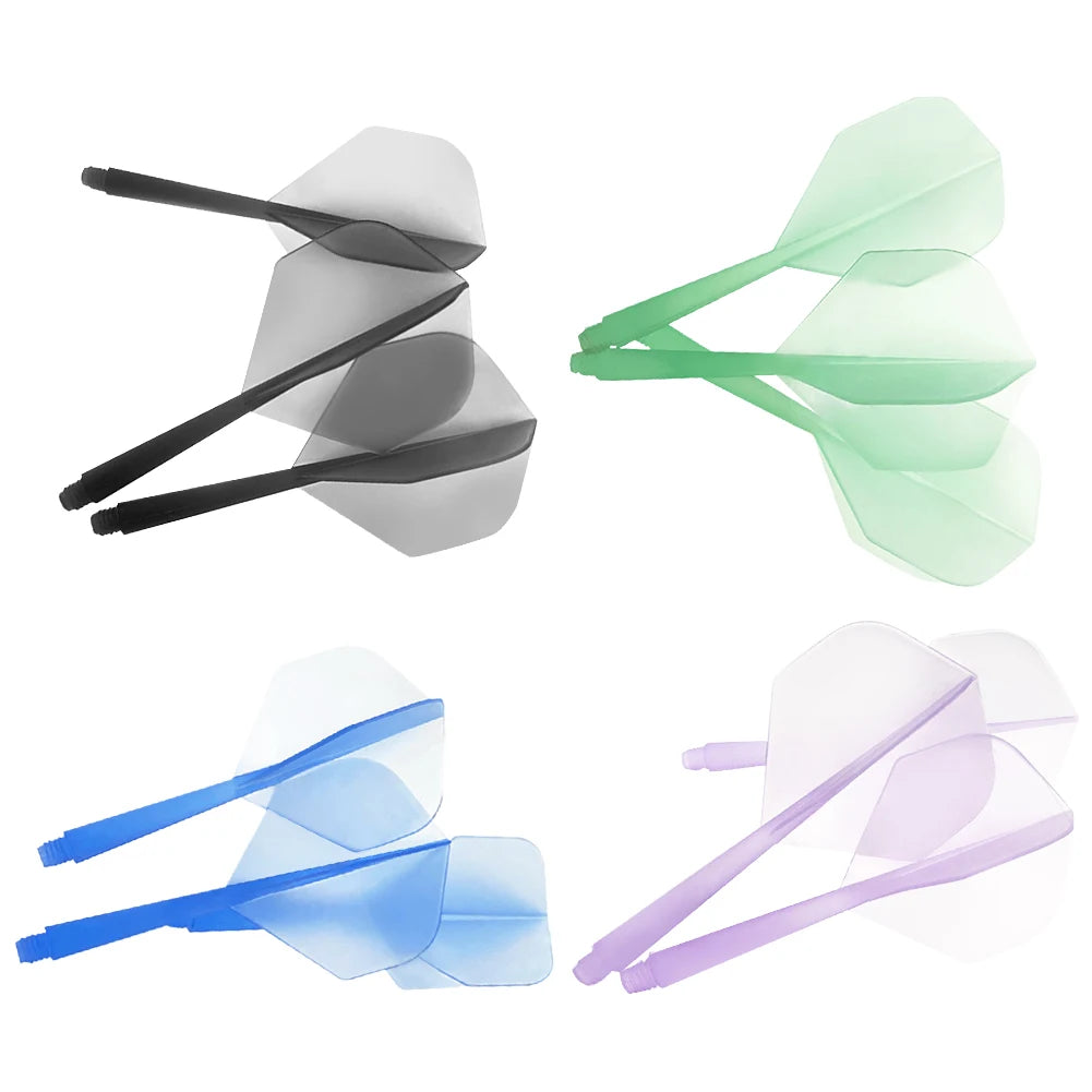3-Pack Integrated Dart Flights & Shafts | 2BA Transparent Dart Flights & Shafts PRIMED