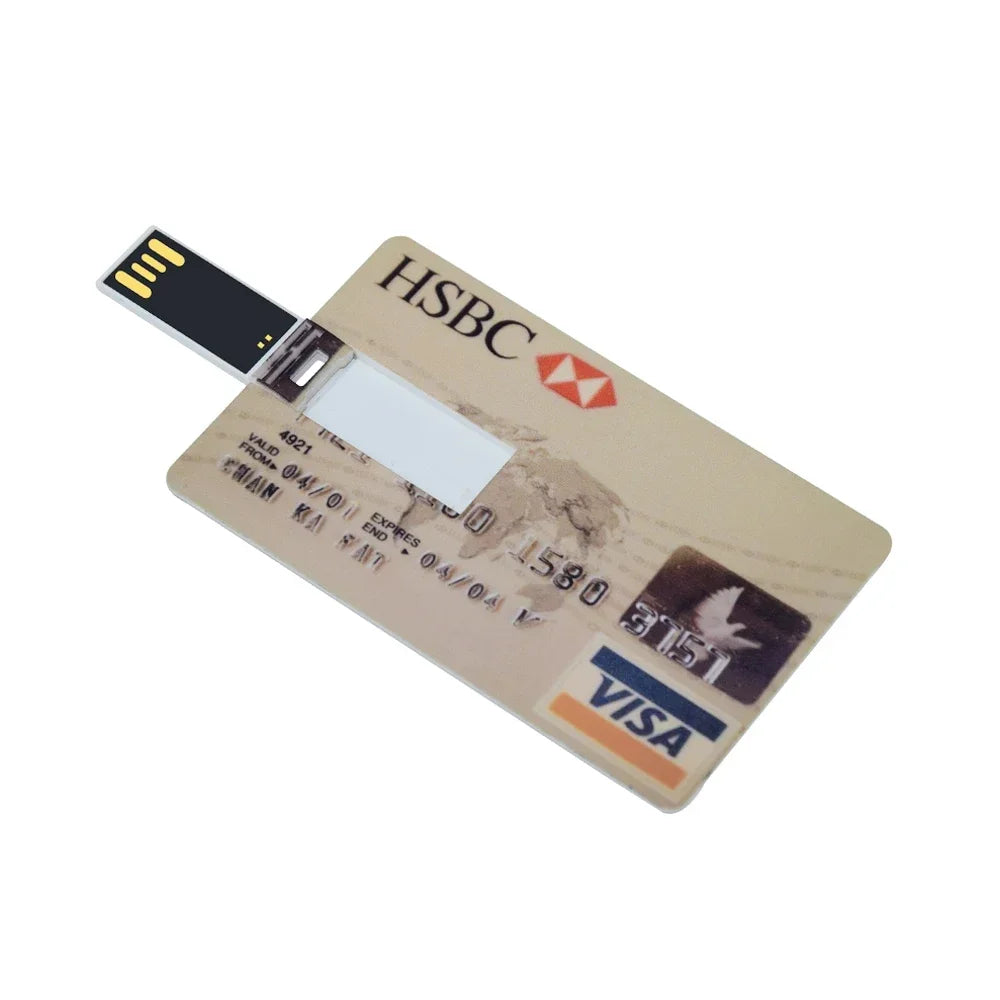 Credit Card USB Flash Drive 4–64GB | Waterproof Metal Memory Stick USB Flash Drive PRIMED 128 GB Style 12