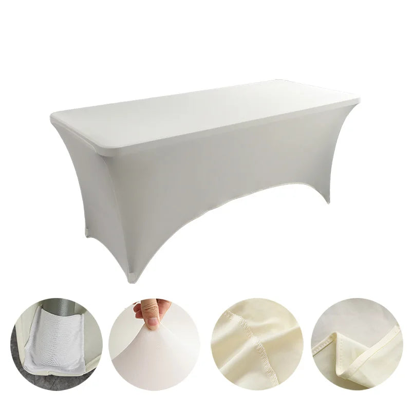 Stretch Spandex Table Cover 4 6 8 FT | Washable Wrinkle Resistant