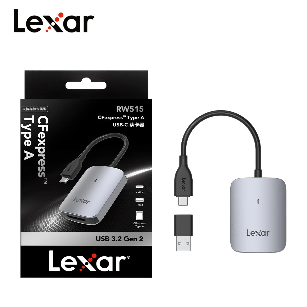 Lexar CFexpress Card Reader Type-B & Type-A USB 3.2 Gen 2 Memory Card Reader PRIMED