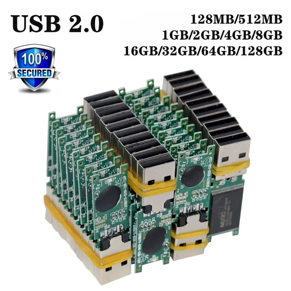 USB 2.0 Flash Drive PCB Chip 4GB–128GB | Bulk Pen Drive USB Flash Drive PRIMED