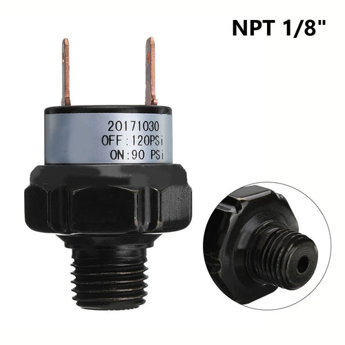 1/8" NPT Air Pressure Switch 12V 24V | 70-120 PSI Compressor Air Pressure Switch PRIMED 90-120PSI China Mainland
