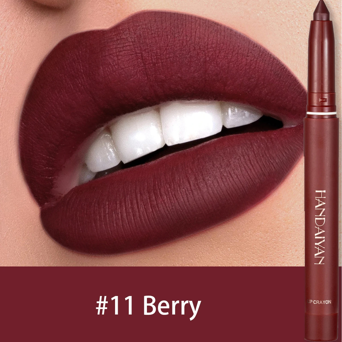 Waterproof Matte Lip Liner Pencil – 12 Shades, Long-Lasting