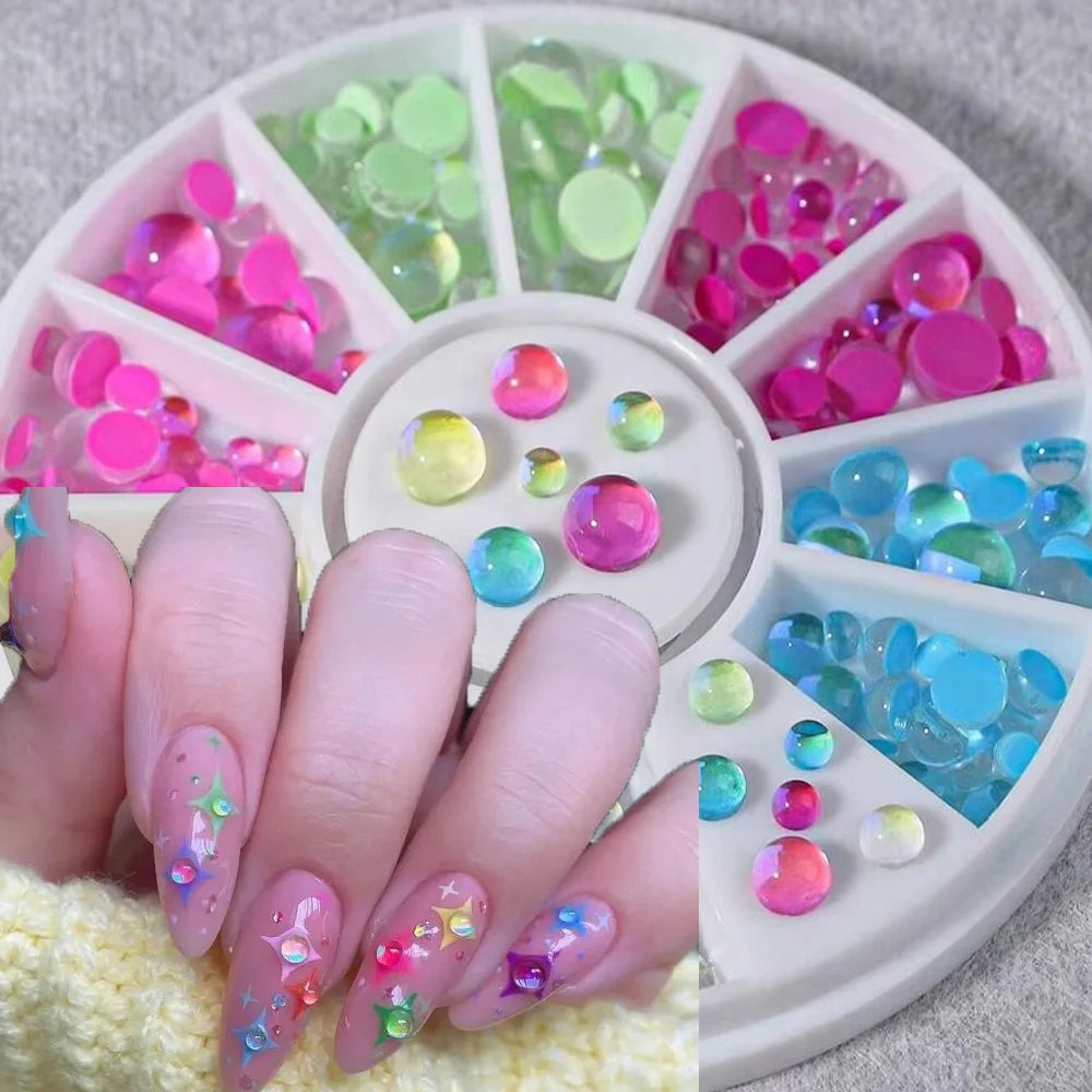 Aurora Mermaid Flatback Nail Rhinestones & Bead Charms – 1 Box