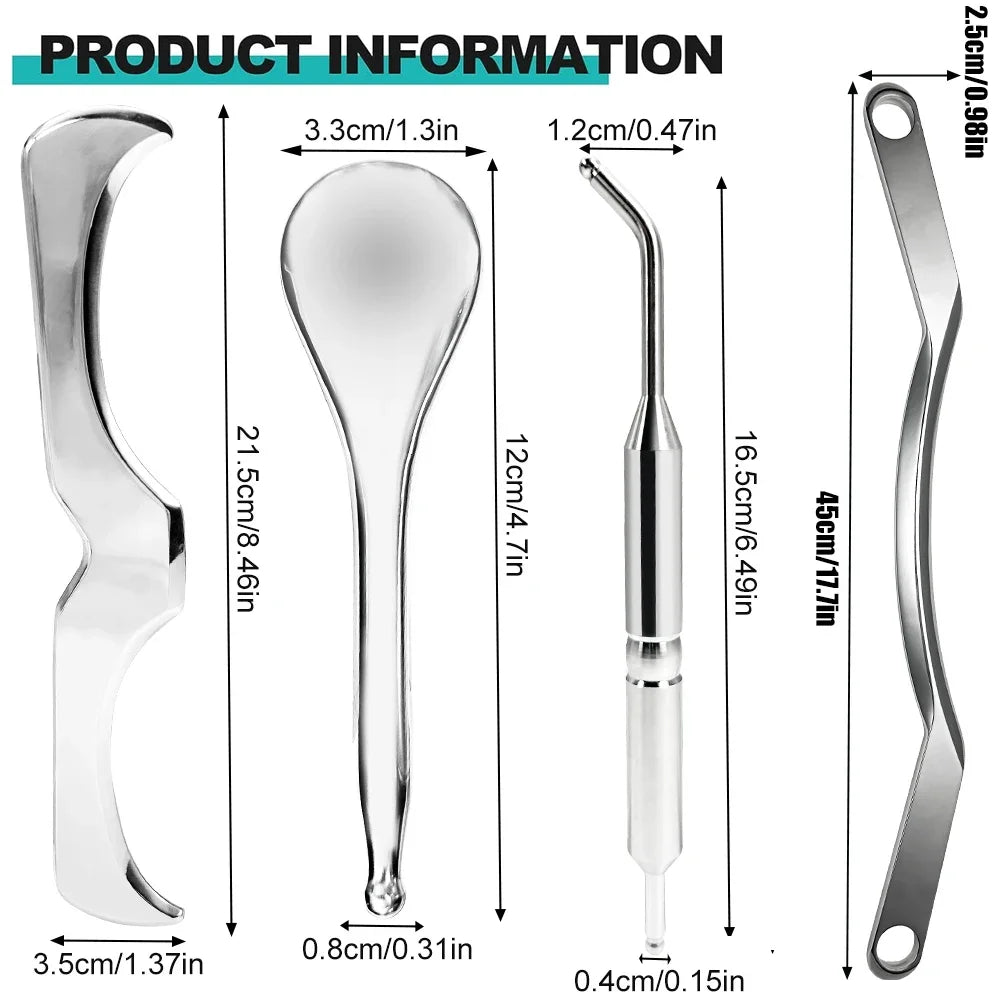 Stainless Steel Gua Sha Tool – Face, Neck & Body Massager Gua Sha Massager PRIMED