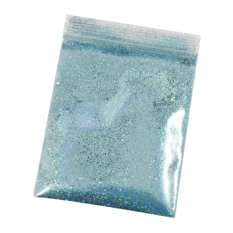 Holographic Nail Glitter Powder 10g – Silver & Gold Laser