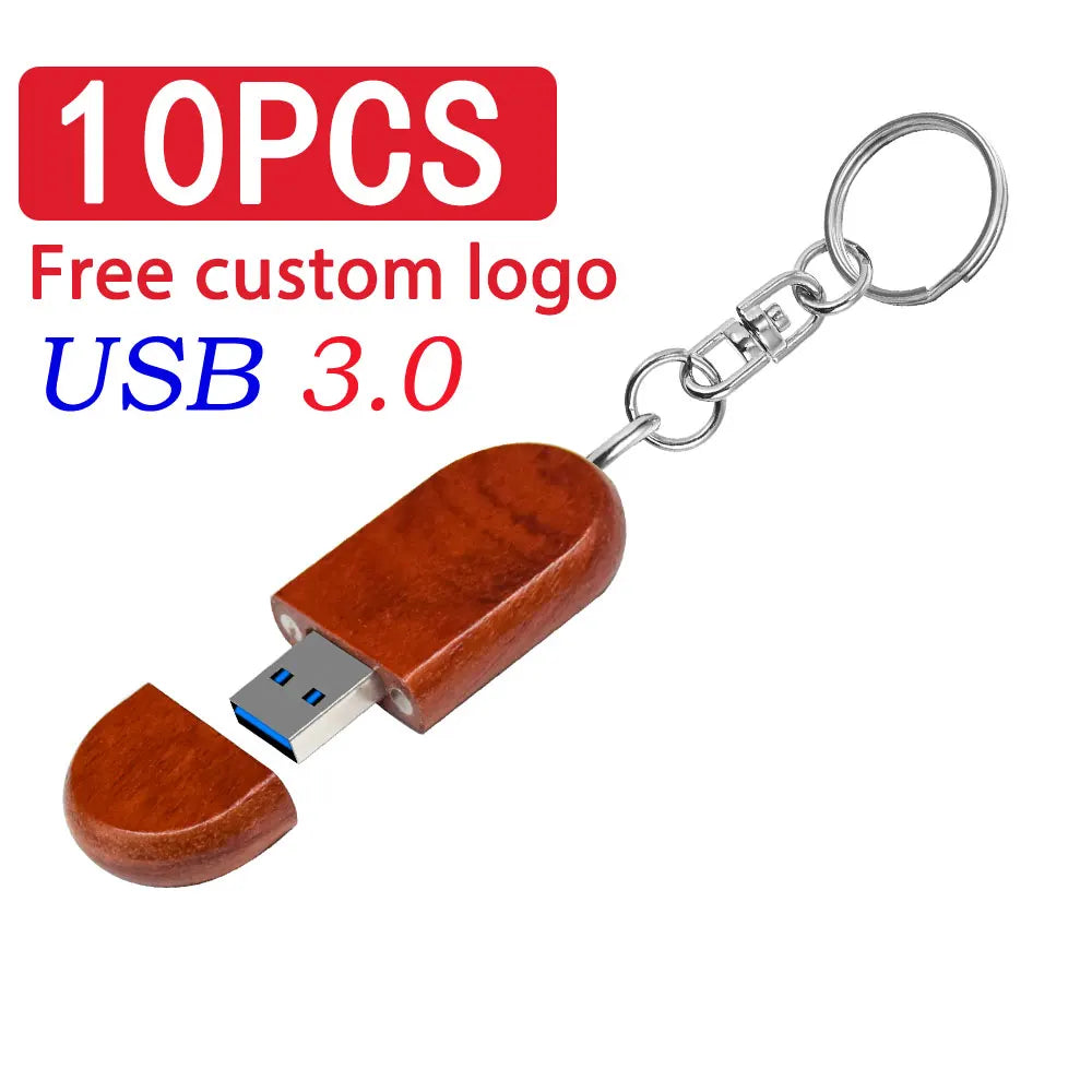 10-Pack Custom Logo Maple Wood USB 3.0 Flash Drives 8–128GB Wooden USB Flash Drive PRIMED 8 GB Maple 1