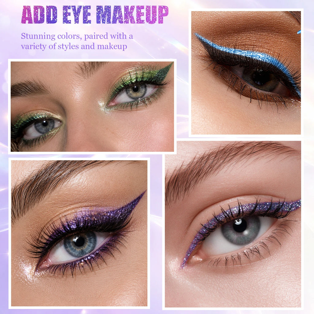 Dragon Ranee Glitter Metallic Liquid Eyeliner – Waterproof Shimmer Liquid Eyeliner Pen PRIMED