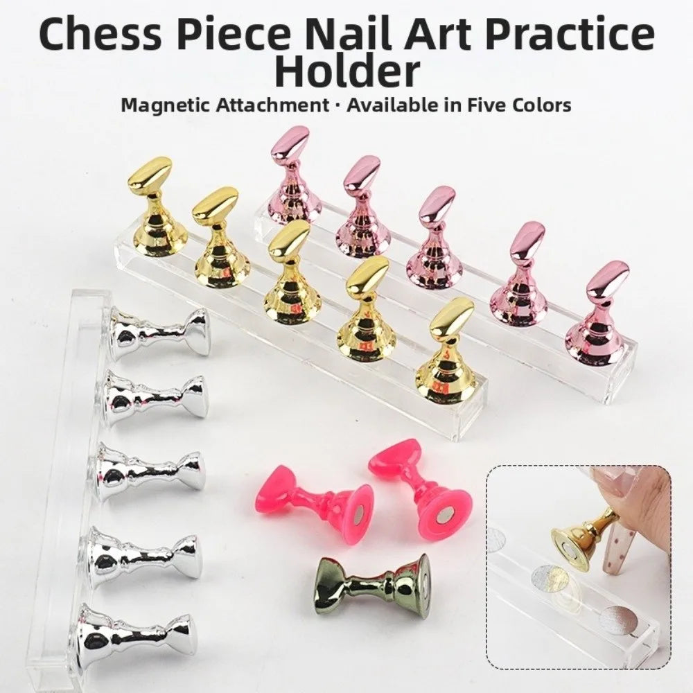 5-Pack Magnetic Nail Art Display Stand – Crystal Base Holder