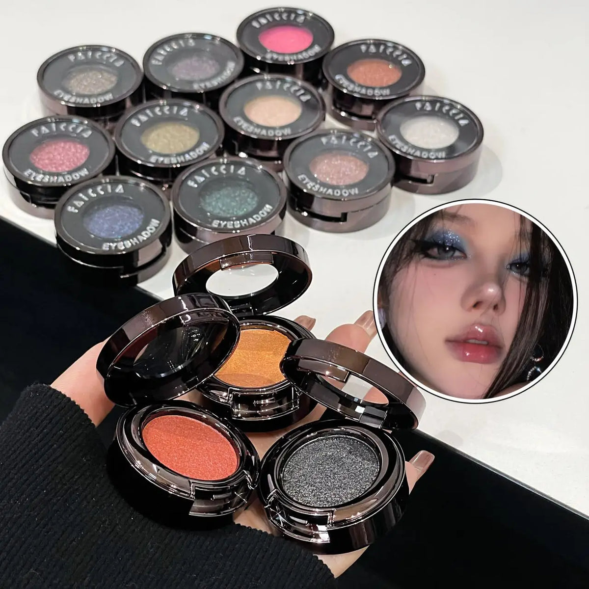 Metallic Glitter Shimmer Eyeshadow – Waterproof Single Shade Glitter Eyeshadow PRIMED