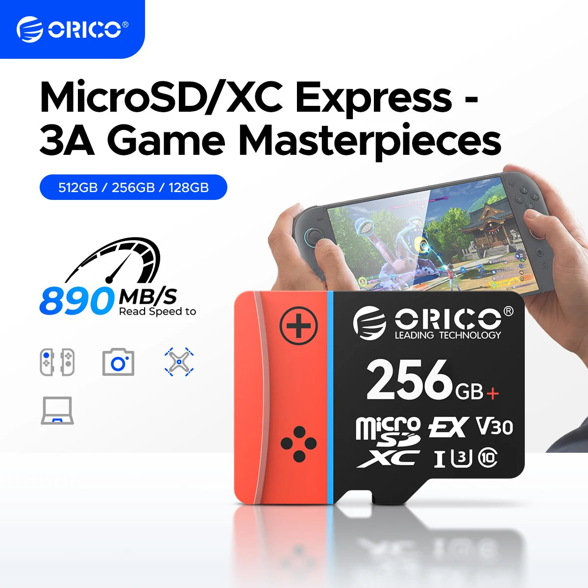 ORICO MicroSD Express Card 890MB/s C10 U3 V30 4K Gaming MicroSD Memory Card PRIMED