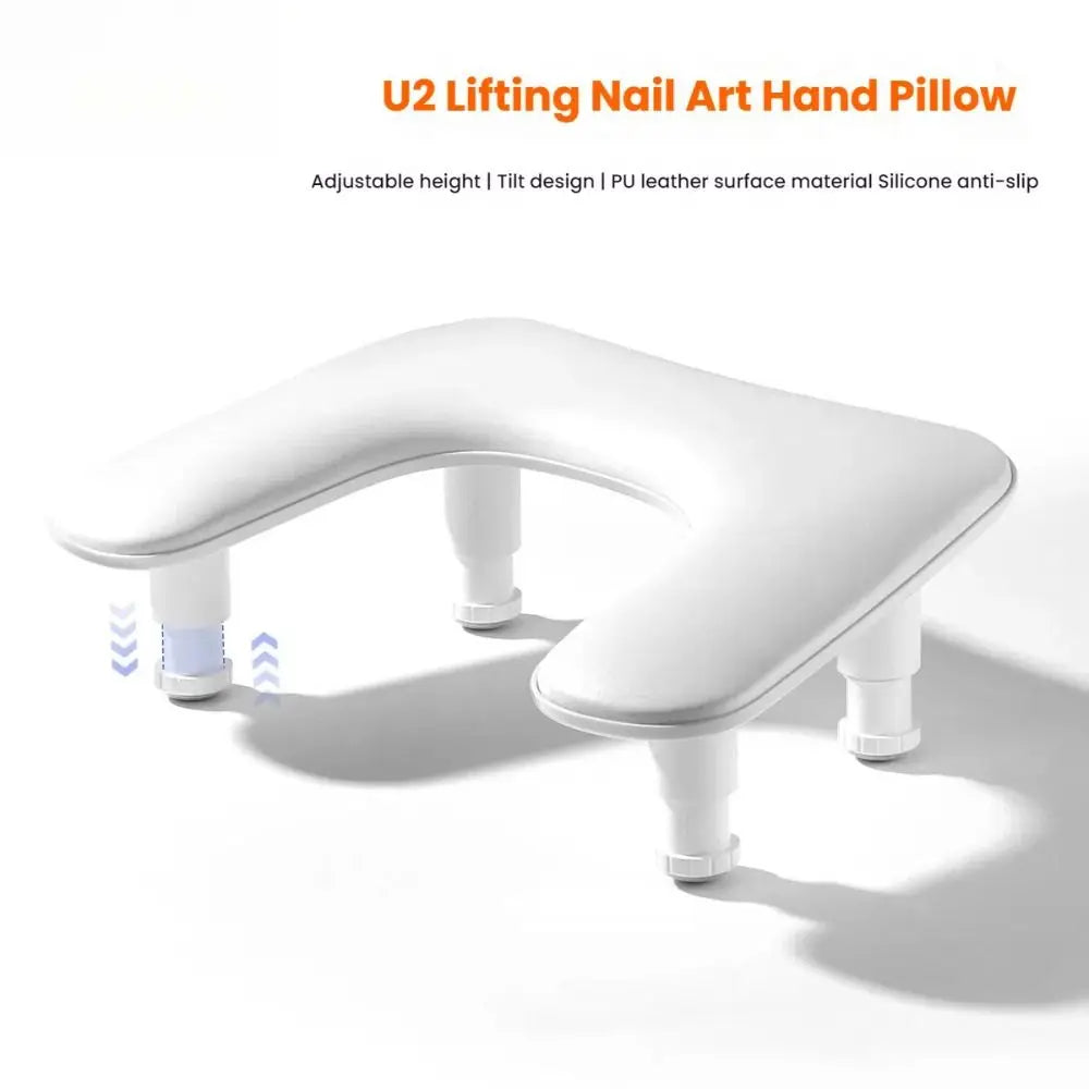 U-Shape Nail Armrest Cushion – Adjustable Height PU Leather