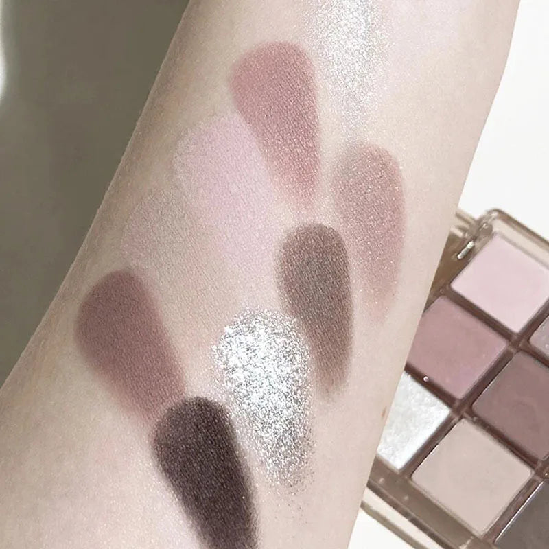 DIKALU 9-Color Punk Smoky Eyeshadow Palette – Shimmer & Matte