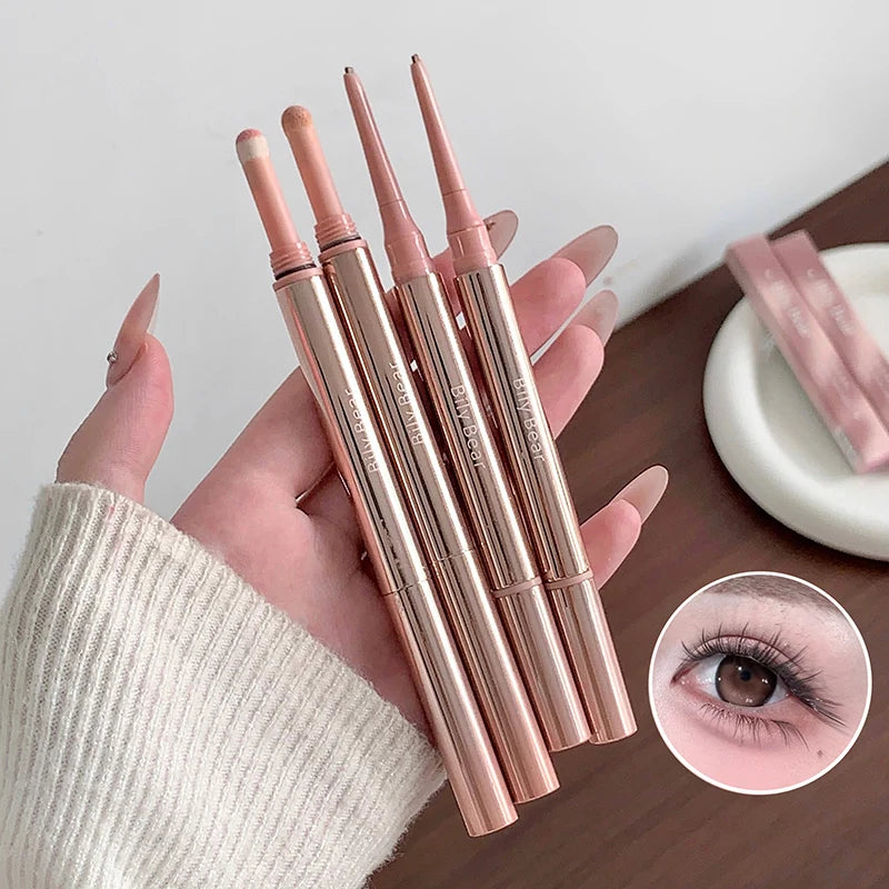Double-End Lying Silkworm Eyeliner & Highlighter Pencil Eye Makeup Pencil PRIMED