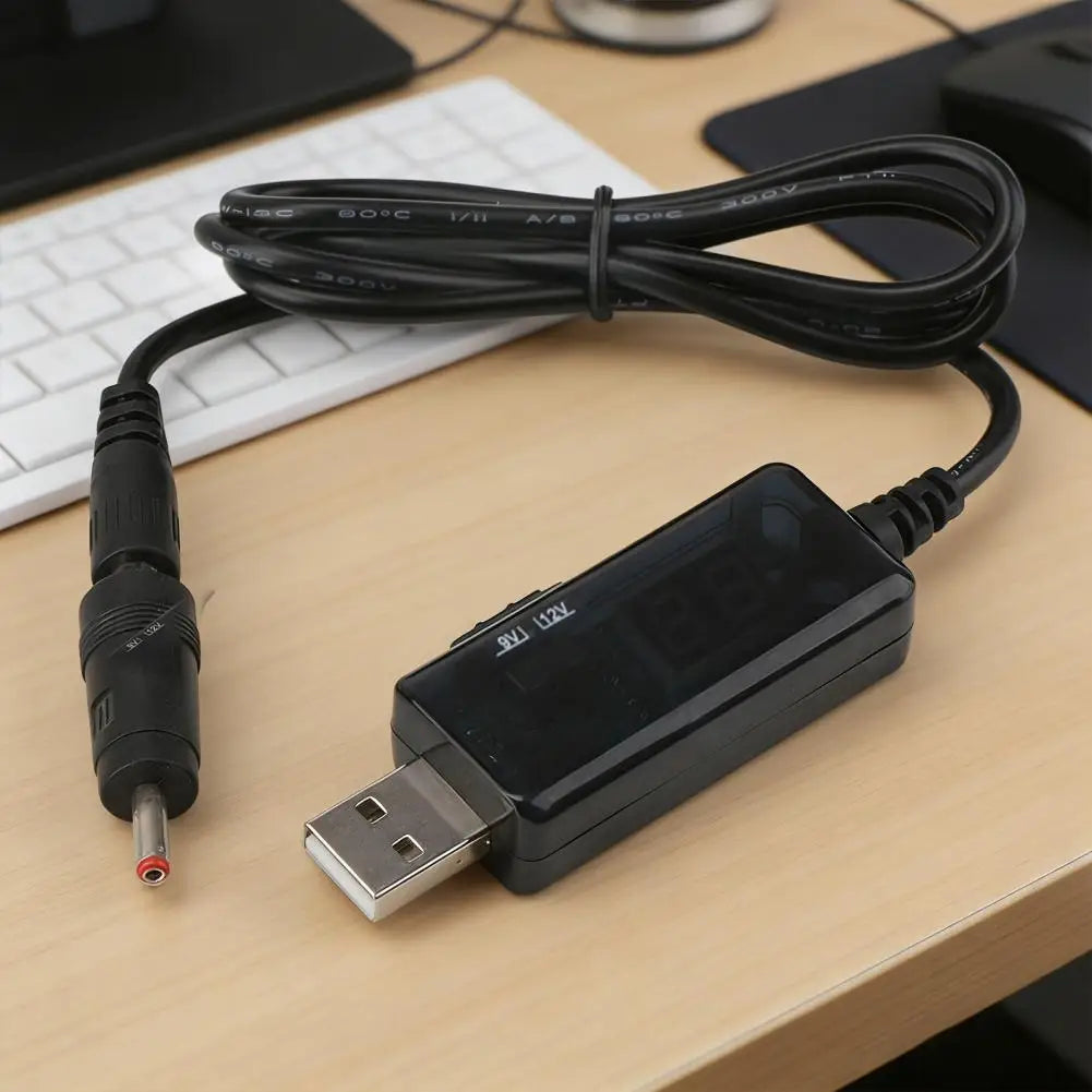 USB 5V to 9V/12V Step-Up Converter Cable with LED Display USB Power Converter PRIMED