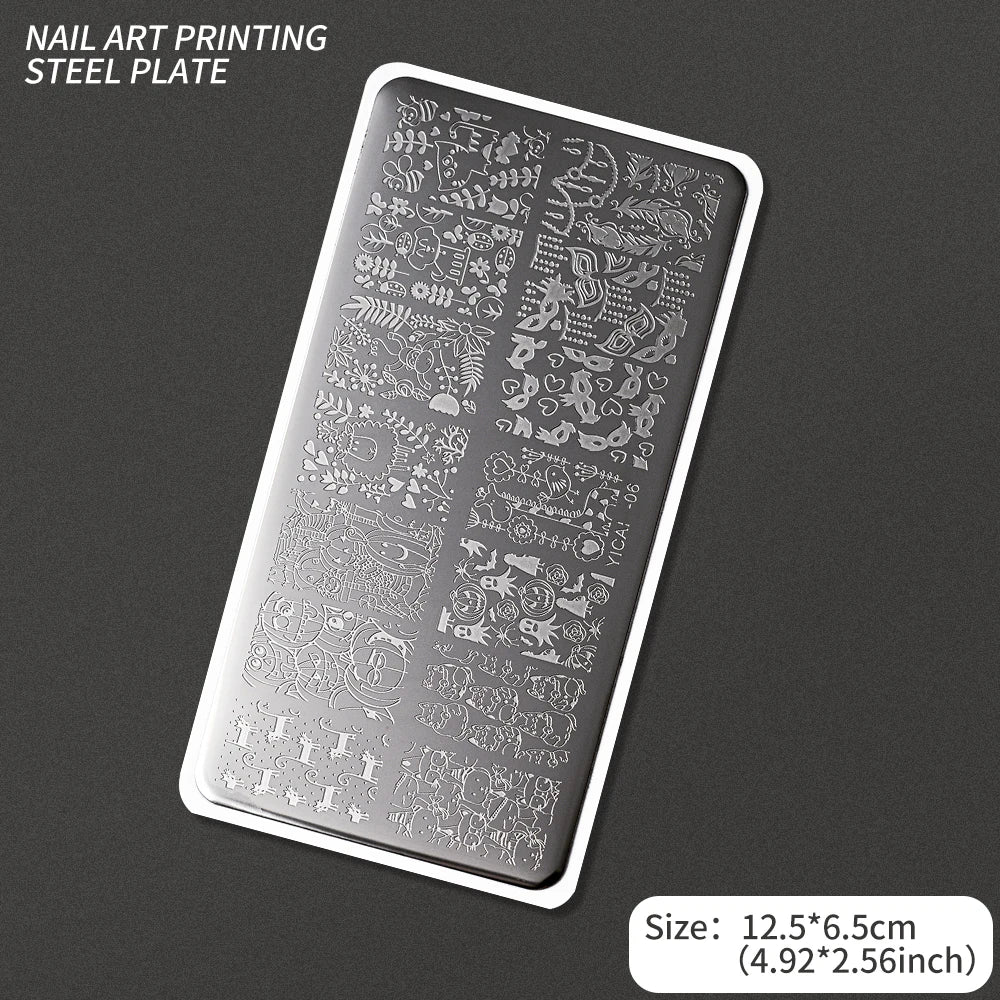 Nail Art Stamping Plate – Waves, Florals & Animal Designs