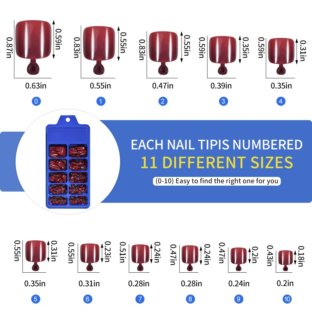 100Pcs Press On Toenails – Acrylic Solid Color Fake Nail Tips