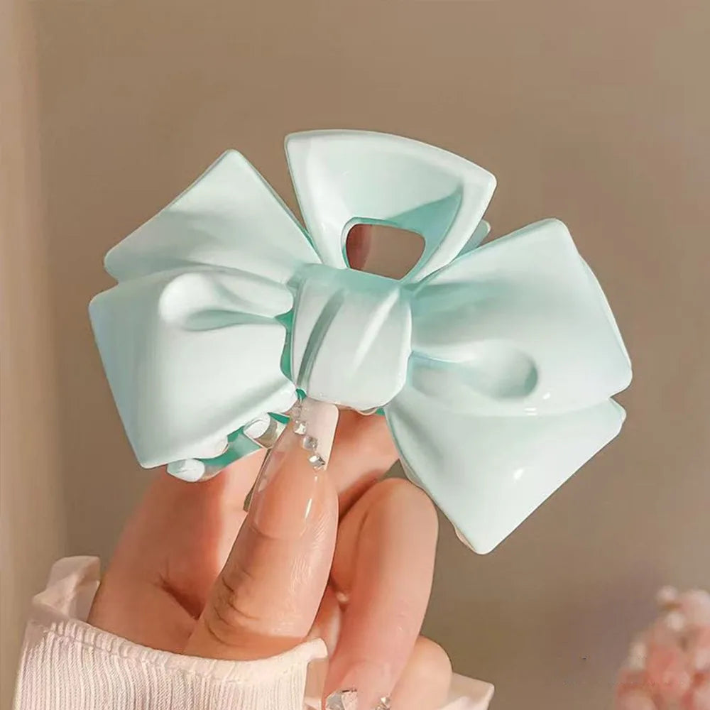 Star Bow Shark Hair Clip – Acrylic Jelly Claw Clip for Women