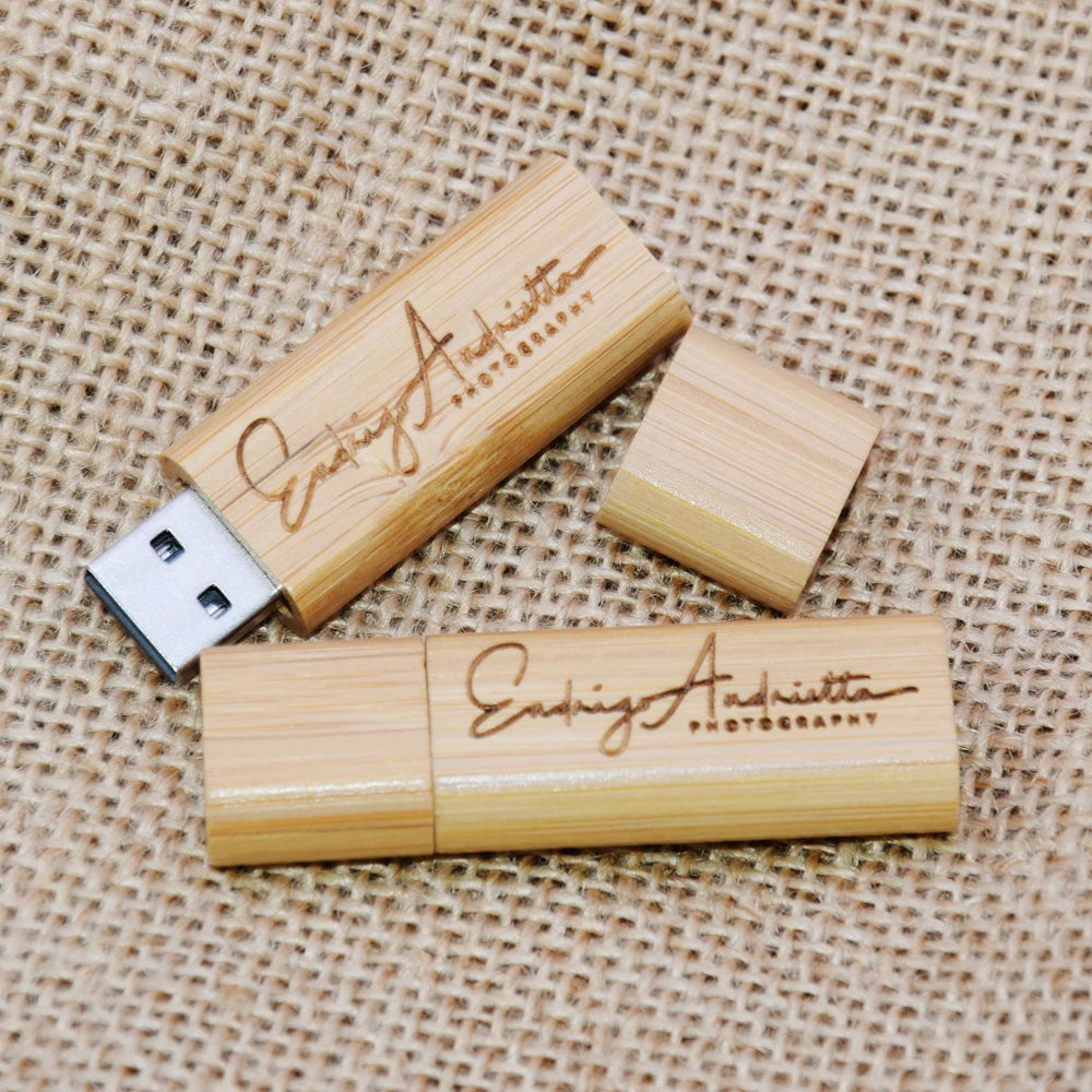 Wooden USB Flash Drive Custom Logo Bulk 4GB–64GB | 10/30/50 Pack