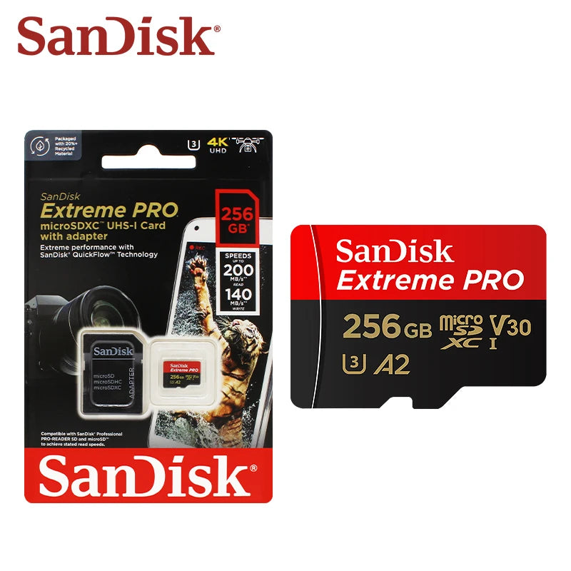 SanDisk Extreme PRO microSDXC 32GB–1TB V30 A2 4K UHD Card