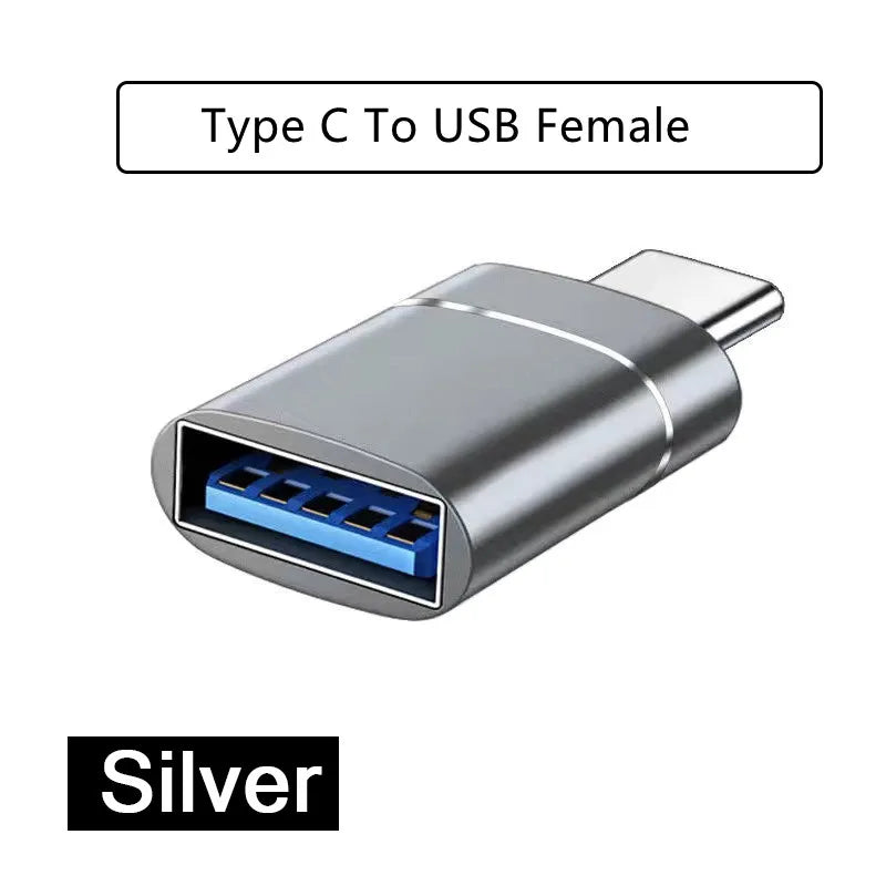 USB-C to USB 3.0 OTG Adapter | Type-C Male to USB-A Female USB-C OTG Adapter PRIMED Type C-USB Silver