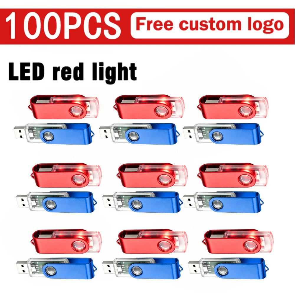 100-Pack Custom Logo Metal USB 2.0 Flash Drives 4GB–128GB USB Flash Drive PRIMED