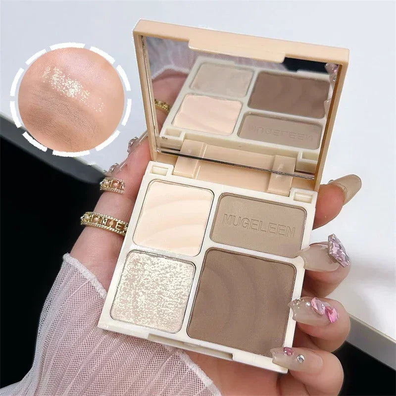 4-Color Highlight & Contour Palette – Matte Bronzer Blush Highlight Contour Palette PRIMED