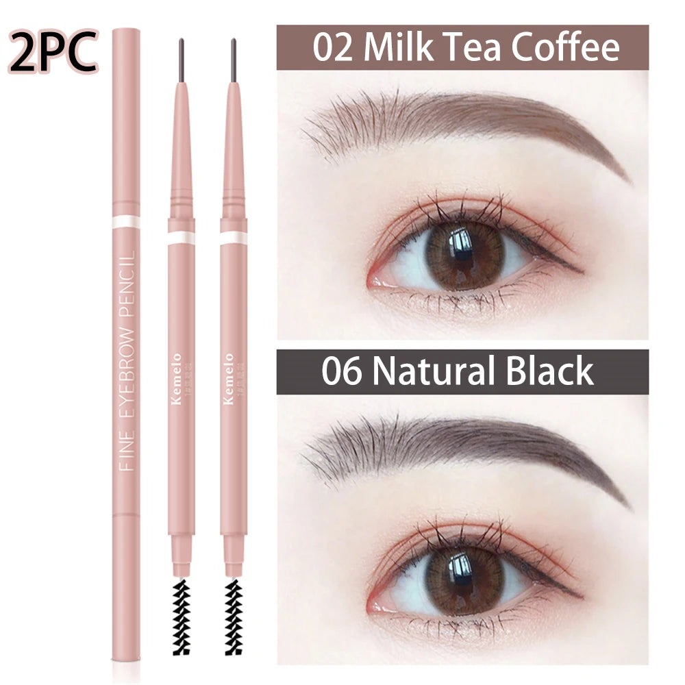 1.5mm Ultra-Fine Waterproof Eyebrow Pencil with Spoolie Brush