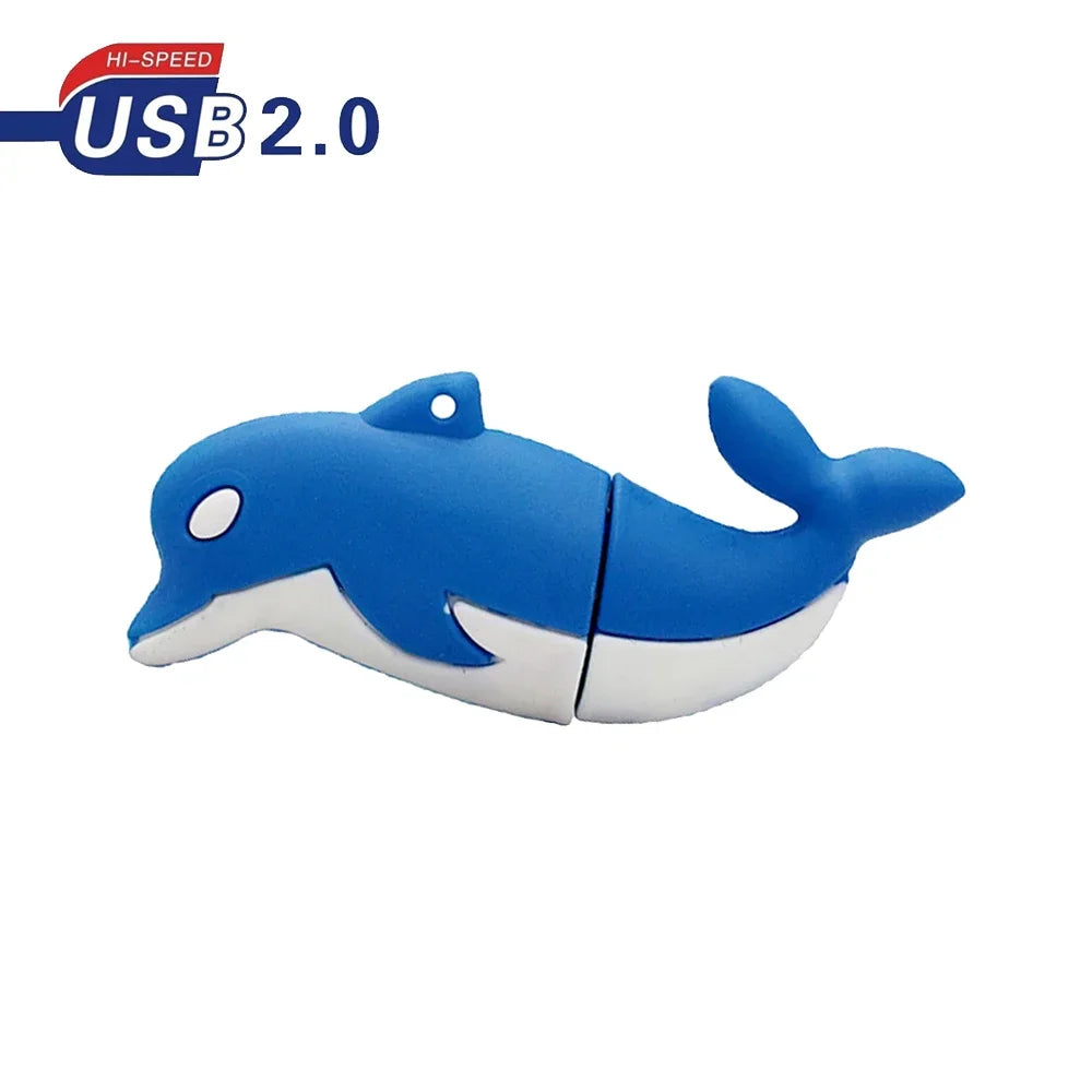 Cute Animal USB Flash Drive Turtle Fish Dolphin 4GB–128GB Novelty USB Flash Drive PRIMED 16 GB Style2