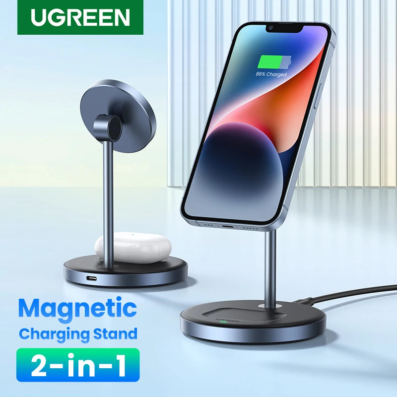 UGREEN 2-in-1 Magnetic Wireless Charging Stand 20W iPhone & AirPods Wireless Charging Stand PRIMED