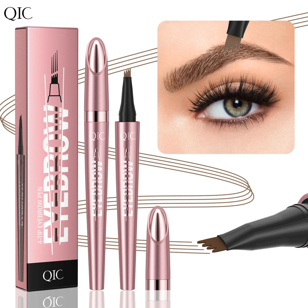 QIC 4-Point Liquid Eyebrow Pen – Waterproof & Long-Lasting Liquid Eyebrow Pen PRIMED