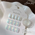 Aurora Chrome Nail Powder – Iridescent Chameleon Mirror Effect Chrome Nail Powder PRIMED Nail Glitter