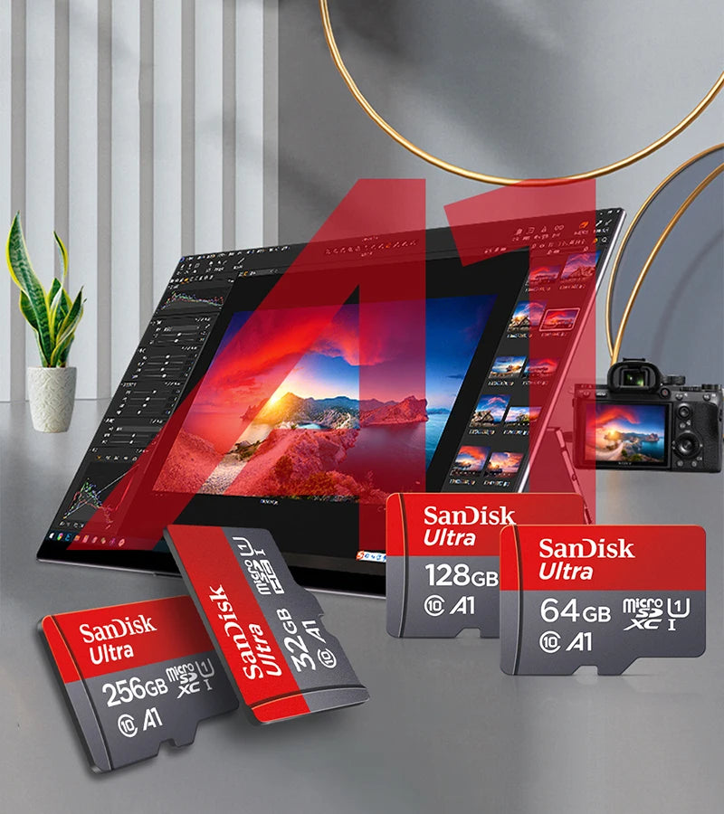 SanDisk Micro SD Card 32–256GB Class 10 UHS-1 + Card Reader Micro SD Card PRIMED