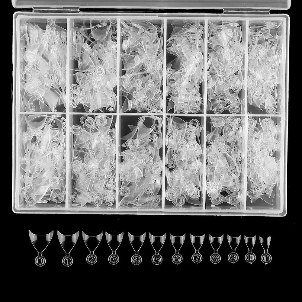 600 Pcs Short Square Press-On Nail Tips – Clear & Natural French