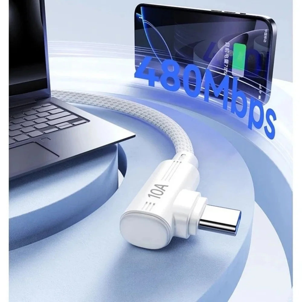 90° Elbow USB-A to USB-C Fast Charging Cable 1M–3M USB-C Charging Cable PRIMED