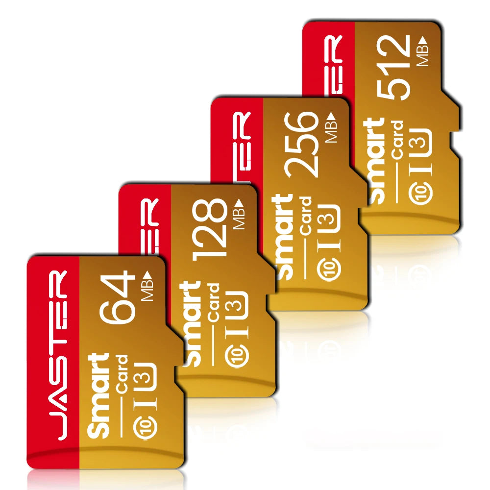JASTER Gold TF SD Card 64MB–512MB Class 10 U3 V30 A1 Flash Memory Card PRIMED