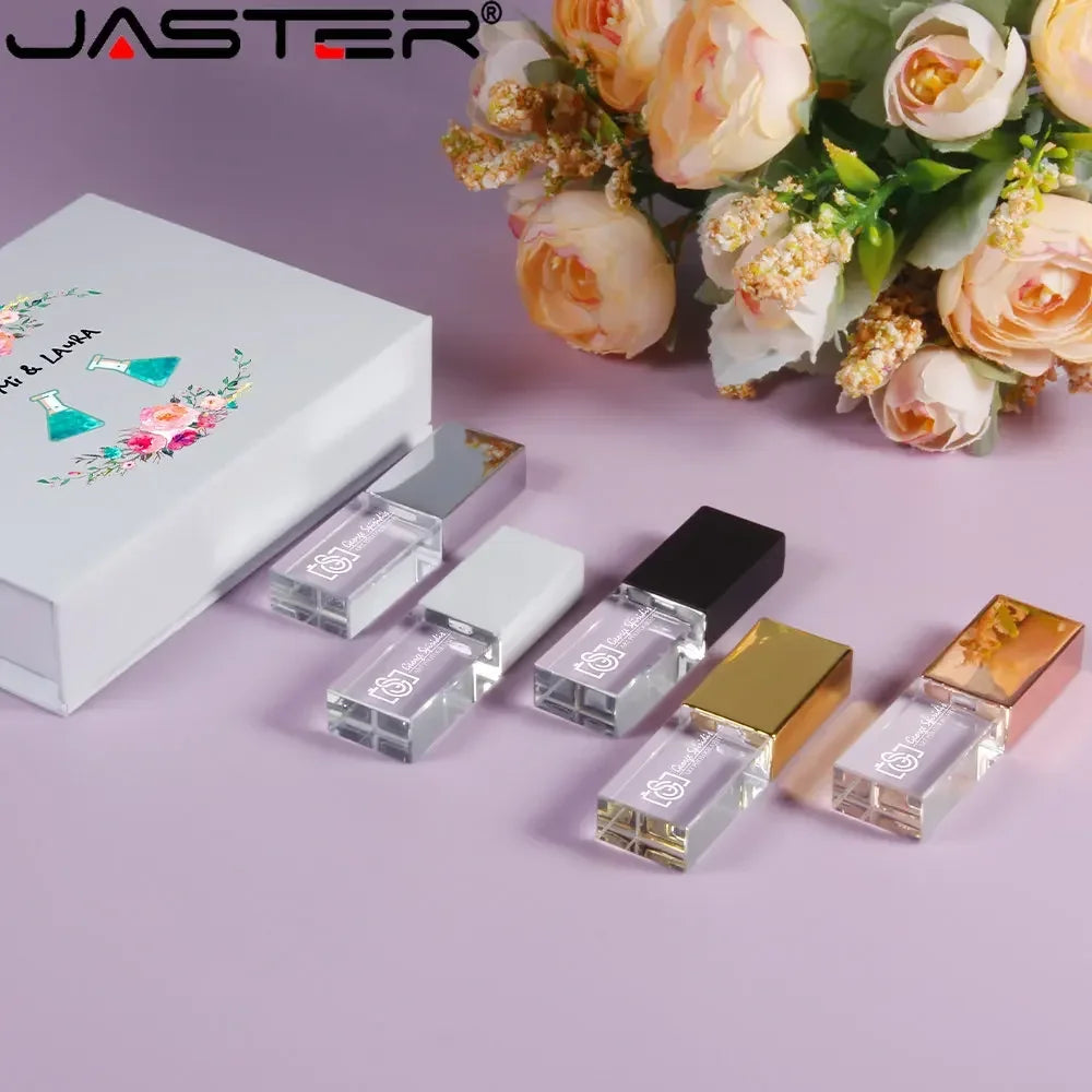 Crystal USB Flash Drive 8–128GB | Custom Logo Pen Drive Gift Crystal USB Flash Drive PRIMED