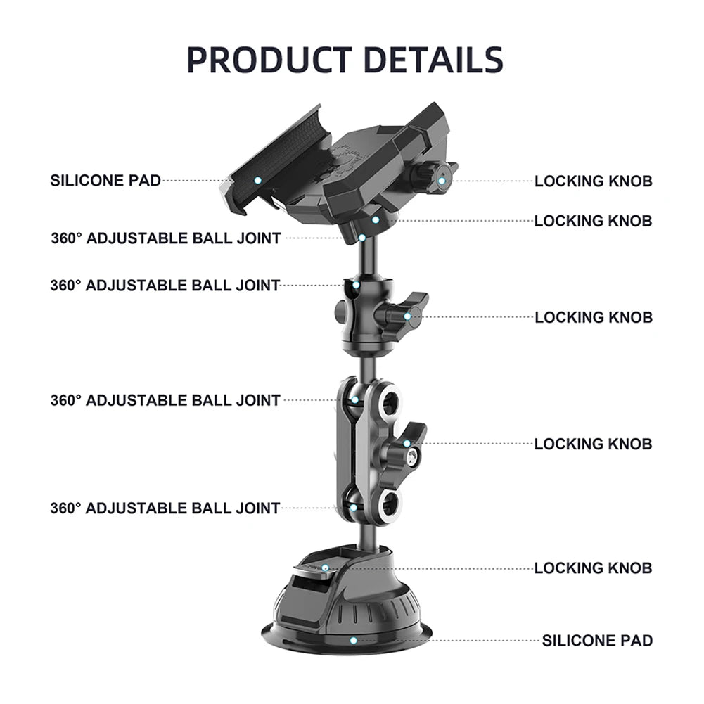 Car Phone Mount 360° Rotation – Windshield, Dash & Vent Car Phone Mount PRIMED