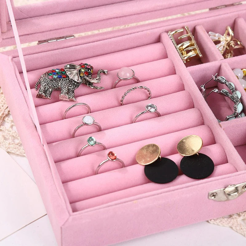 Velvet Jewelry Display Box – Ring, Earring & Bracelet Organizer