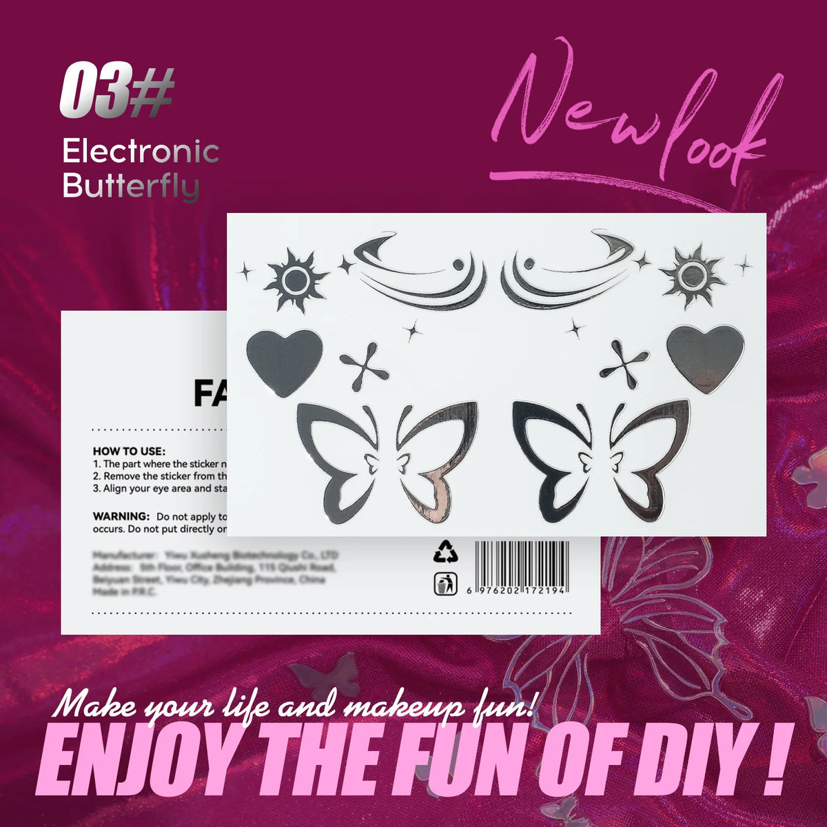 MLSMILE 3D Laser Face Tattoo Stickers | Eye Makeup Beauty