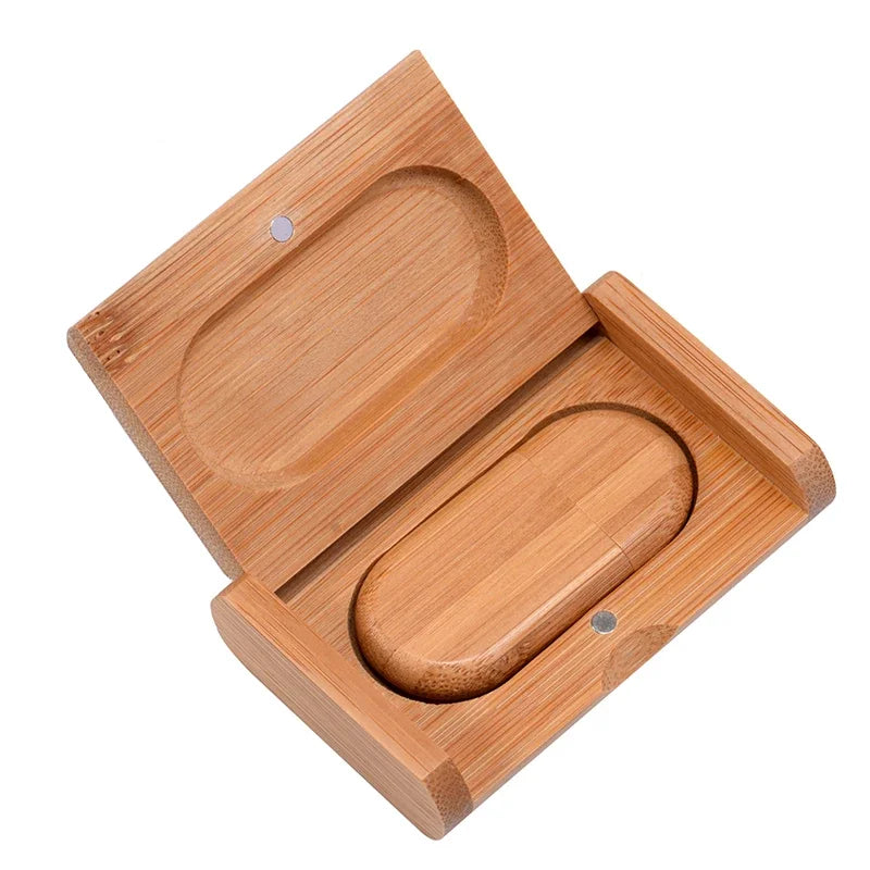 Wooden USB Flash Drive 4–64GB | Free Custom Logo | Gift Box
