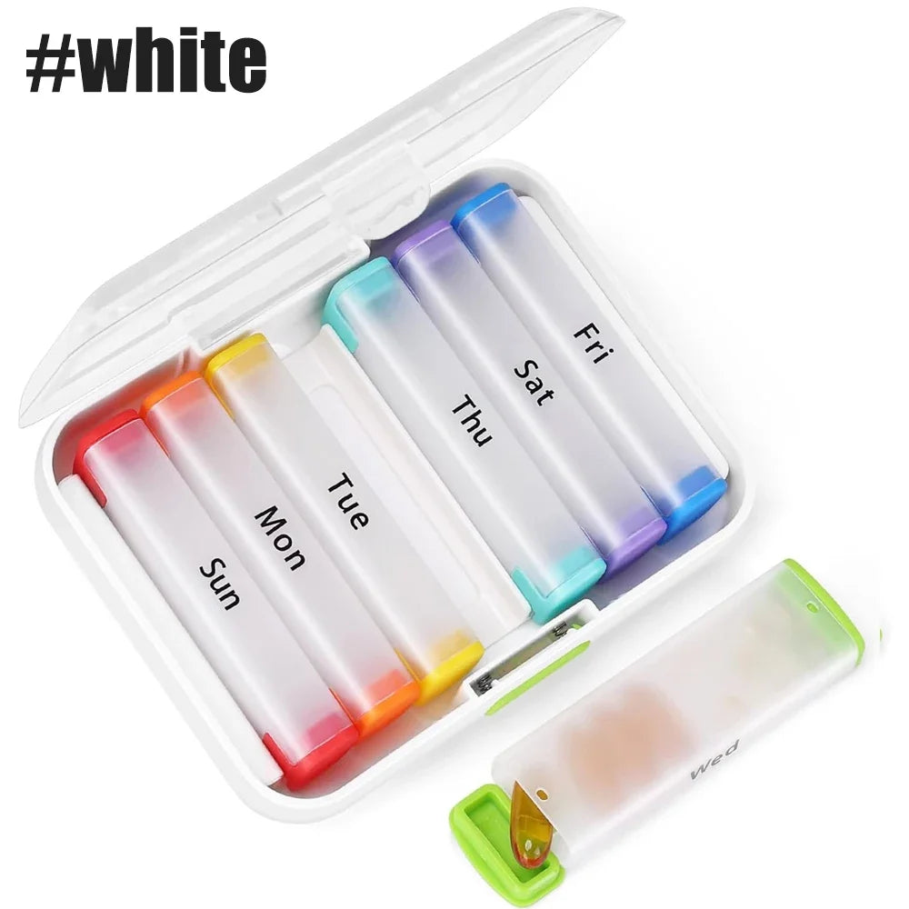 Weekly AM PM Pill Organizer | 7-Day Portable Travel Pill Box