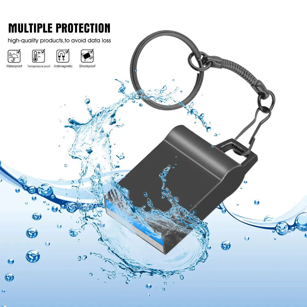 KAWEIDA USB 3.0 Flash Drive 8–128GB Metal Pen Drive + Keychain USB Flash Drive PRIMED