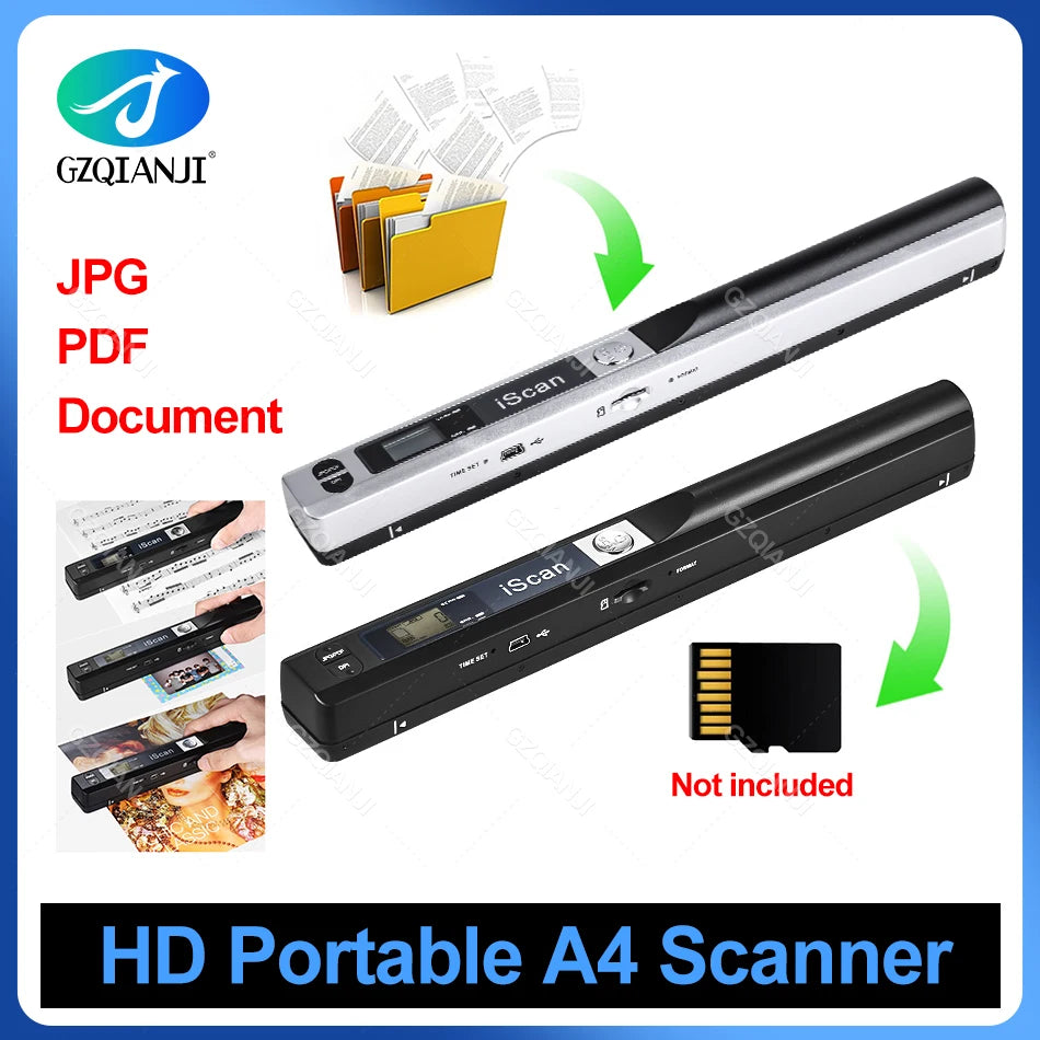 KMZONE iScan01 900DPI Portable A4 Handheld Document Scanner Handheld Document Scanner PRIMED