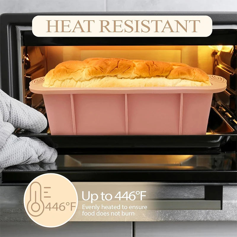 LMETJMA Silicone Loaf Pan – Non-Stick Bread & Meatloaf Mold Silicone Loaf Pan PRIMED