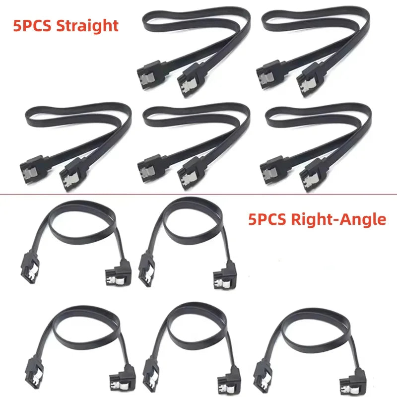 SATA III 6Gbps Data Cable 7-Pin Locking Latch HDD SSD SATA Data Cable PRIMED 10PCS Set 50cm