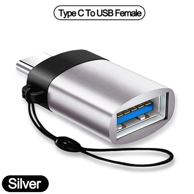USB-C to USB 3.0 OTG Adapter | Type-C Male to USB-A Female USB-C OTG Adapter PRIMED Type C-USB silver