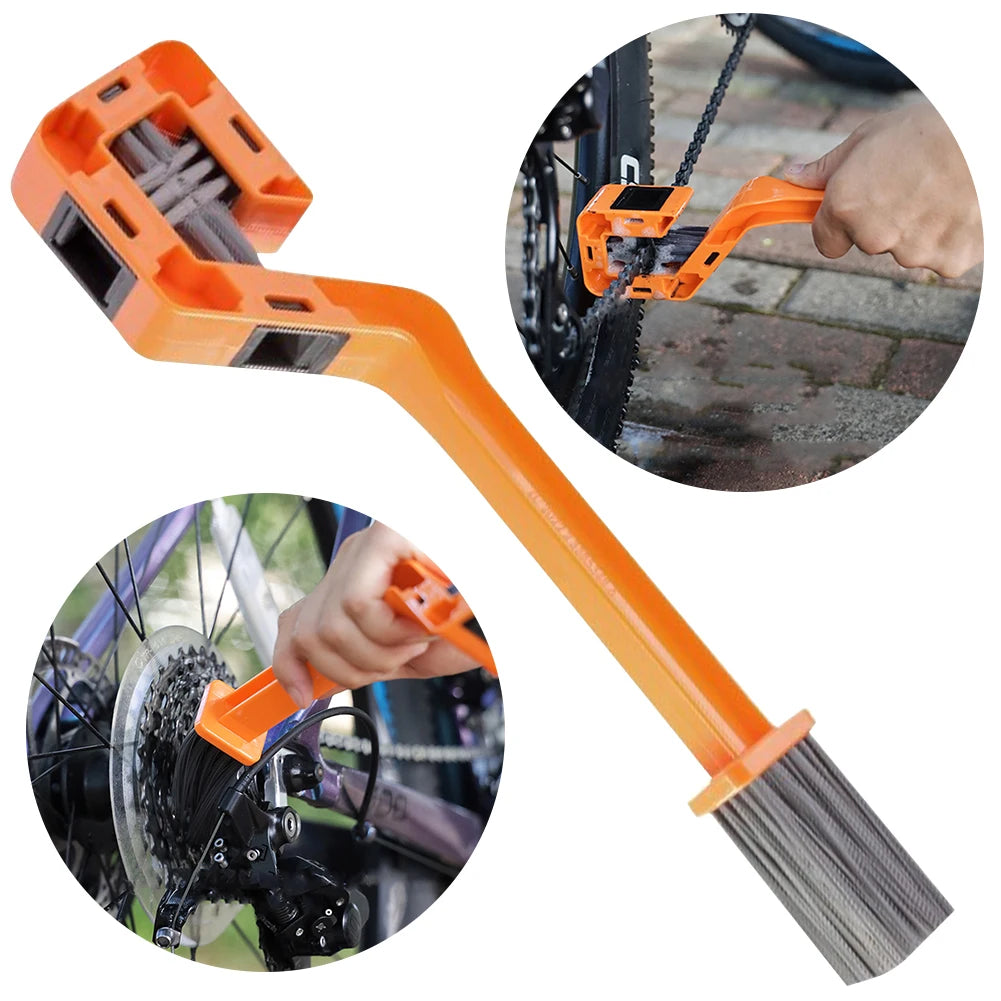 Double-Head Bike Chain Cleaner & Gear Cleaning Brush Tool Chain Cleaning Brush PRIMED