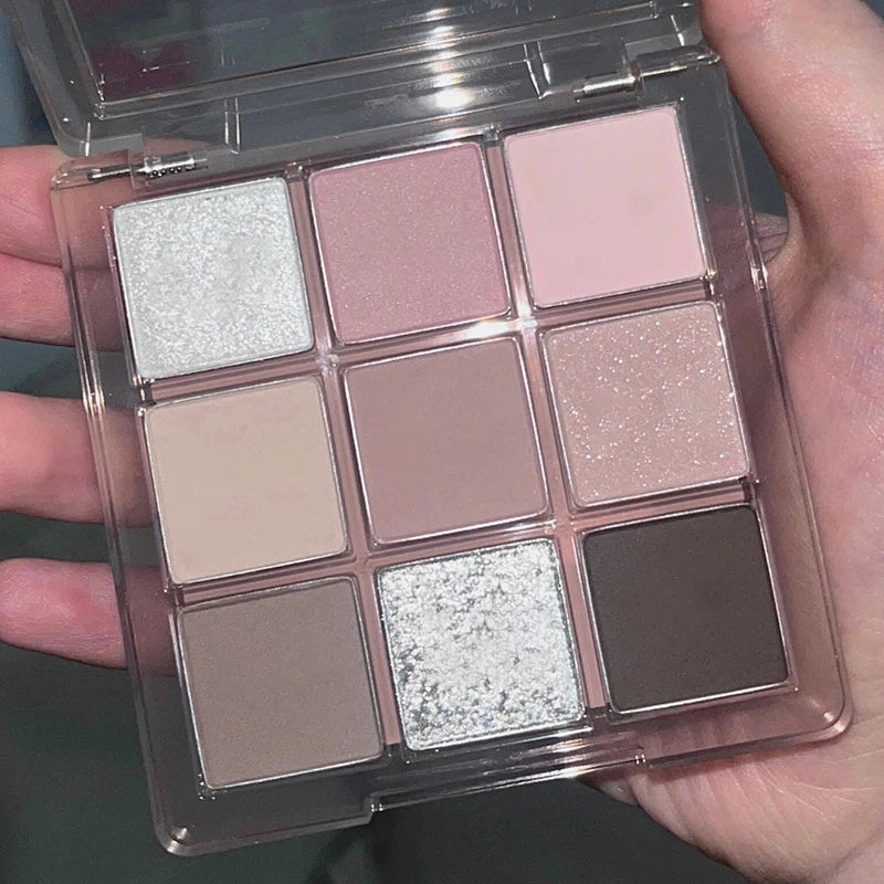 DIKALU 9-Color Punk Smoky Eyeshadow Palette – Shimmer & Matte